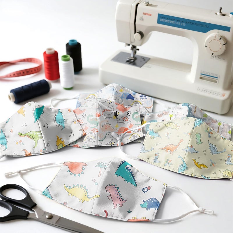 Aubliss 8pcs Fat Quarter Fabric Bundles 100% Cotton 20'' x 20'' Quilting Cotton Craft Fabric Pre-Cut Squares Sheets for Patchwork Sewing Quilting Crafting(Dinosaur) - Image 4